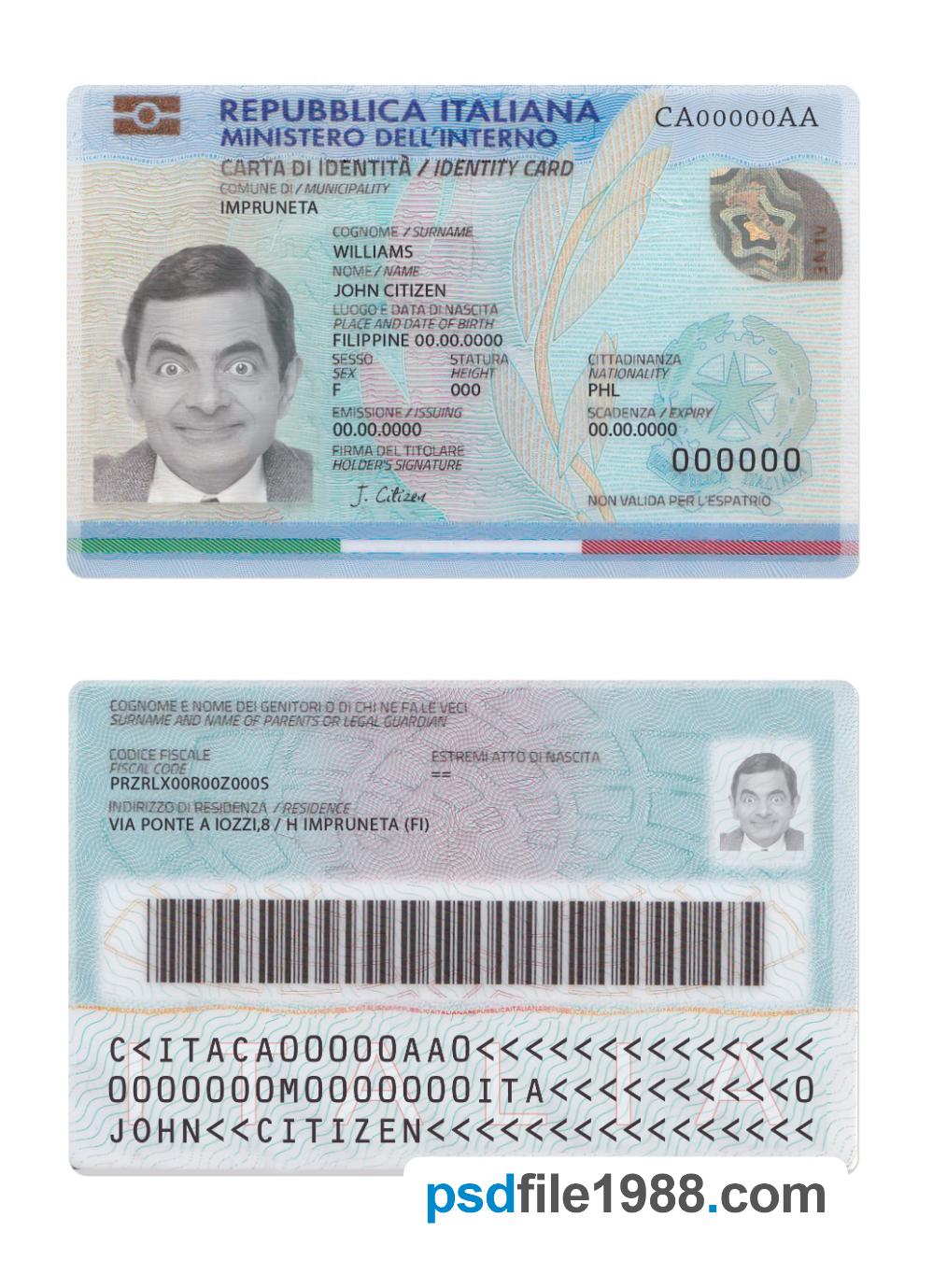 Italy ID 2016-Present Version 2